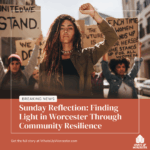 a group of people protesting