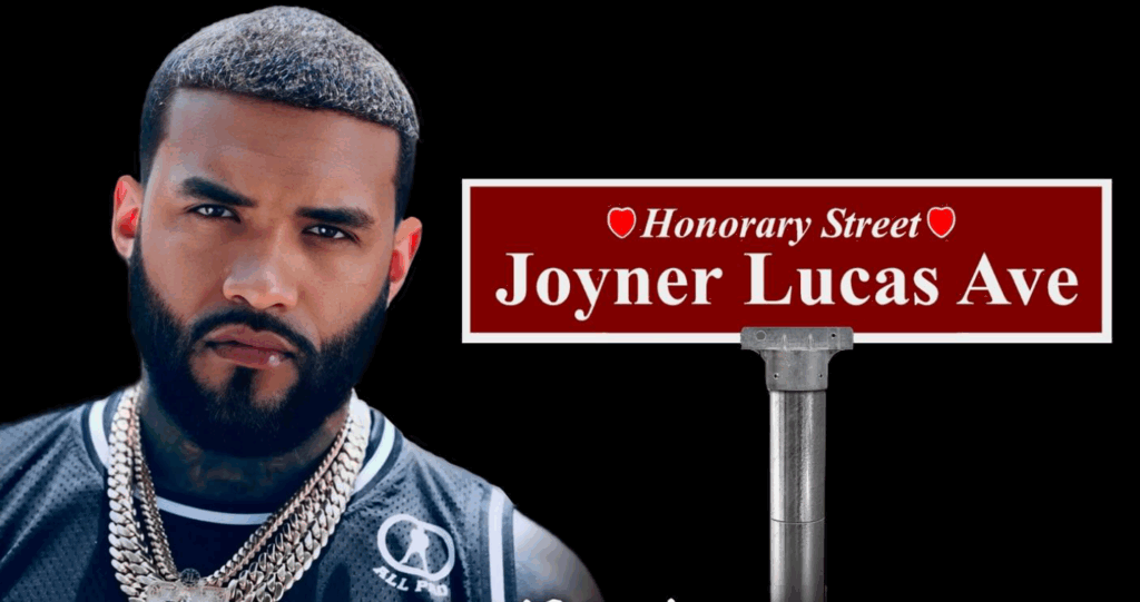 Joyner Lucas Worcester with chain around his neck